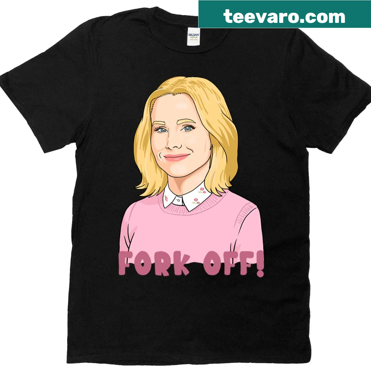 Oversized t-shirt with bold text: 'Fork Off' — on a men's t-shirt