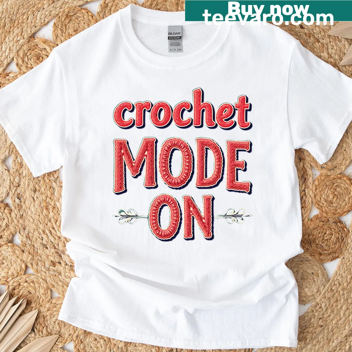 Hand-lettered design celebrating crochet lovers — on a men's t-shirt