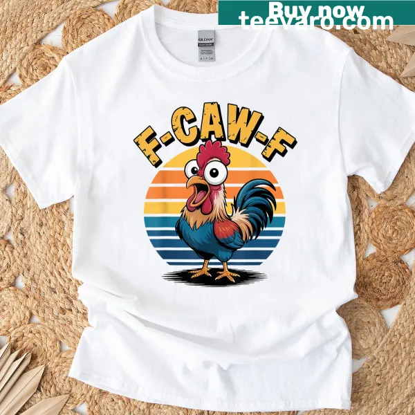 Retro chicken pun graphic on a humorous t-shirt