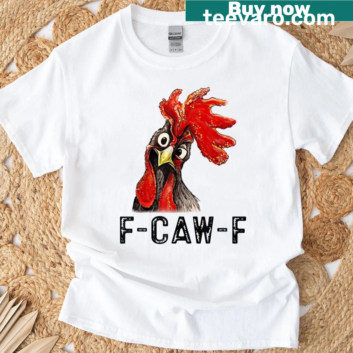 Humorous illustration of chickens with clever text — on a men's t-shirt