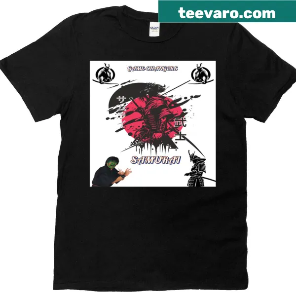 Oversized t-shirt with a bold 'Game-changers Samurai' graphic design