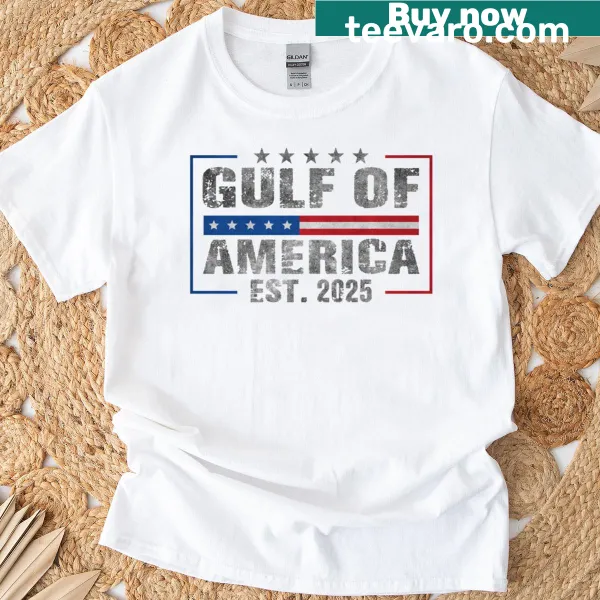 Illustrated Gulf of America promises kept t-shirt with bold text