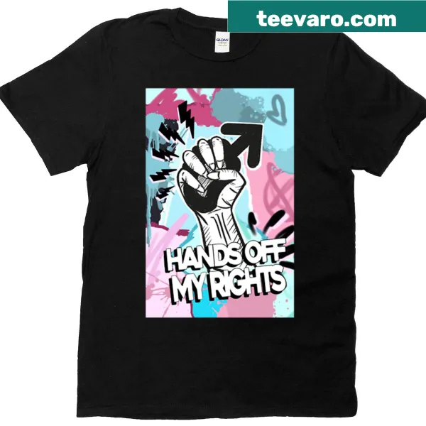 Trans pride rights advocacy graphic design on a t-shirt