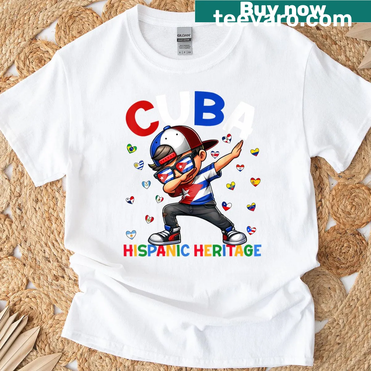Cuba flag graphic on a kids' T-shirt — on a men's t-shirt