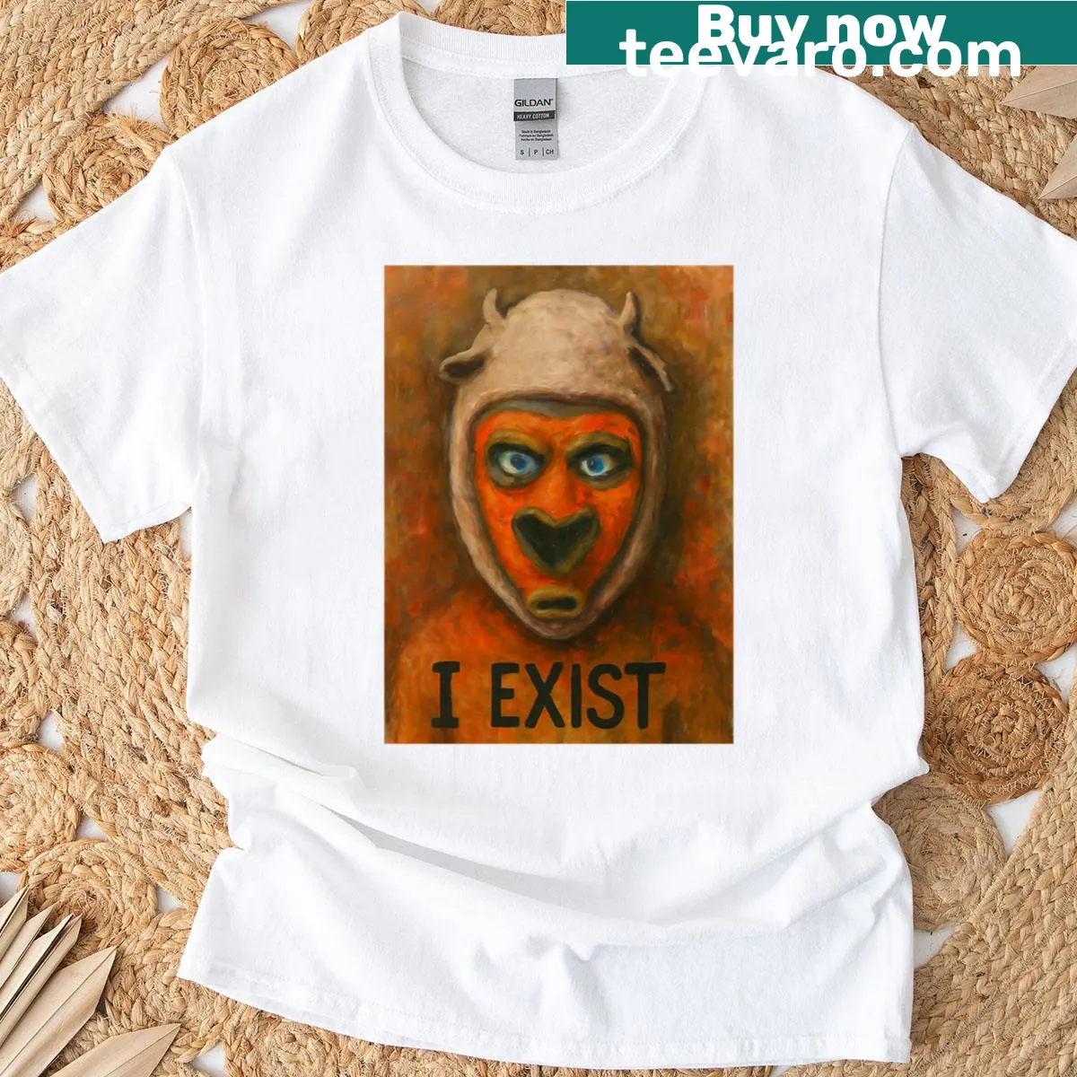 Abstract hybrid face graphic on a stylish t-shirt — on a men's t-shirt