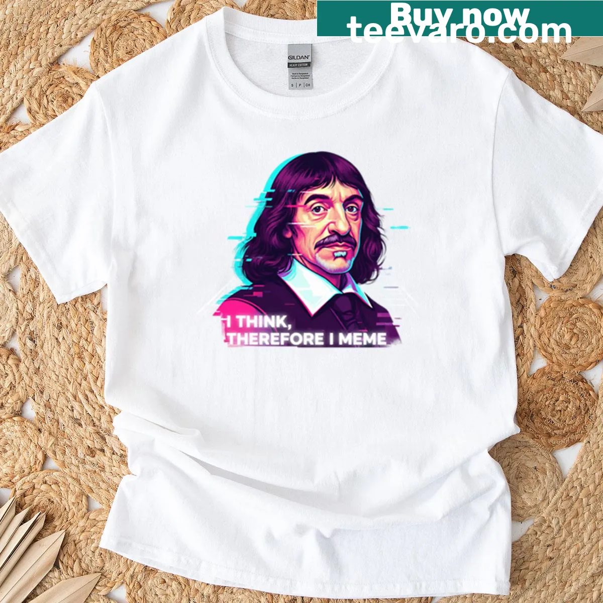 Boxy t-shirt with a humorous meme-related quote — on a men's t-shirt