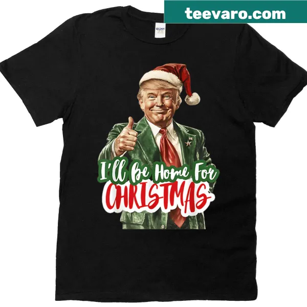 Funny Christmas T-shirt with Santa Claus and Trump theme