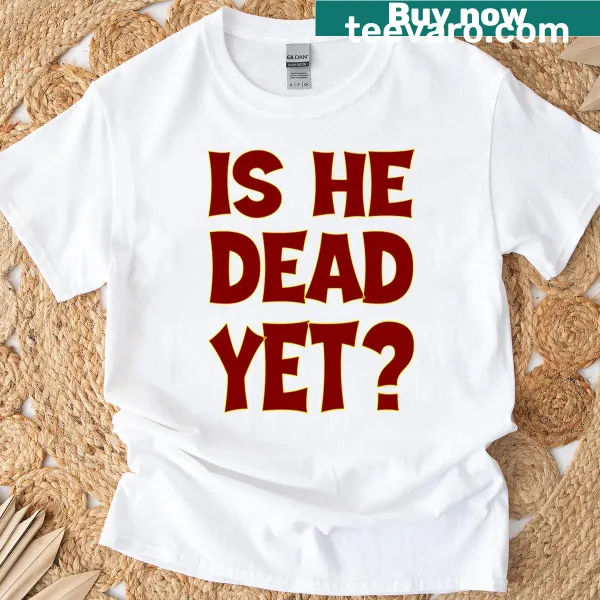 Bold text shirt posing a humorous political question