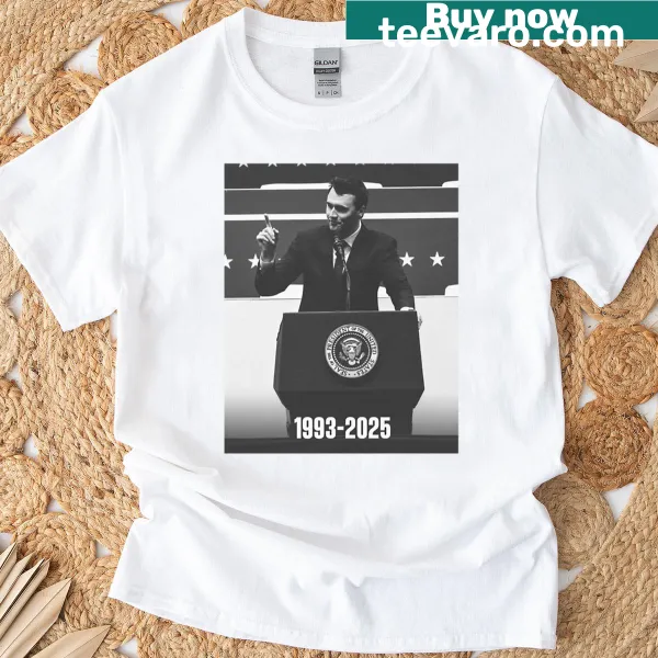 Political T-shirt promoting justice for Charlie Kirk