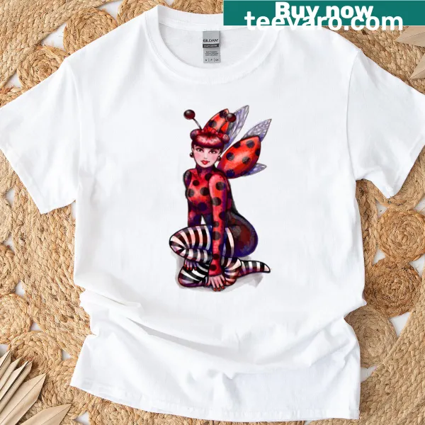 Charming T-shirt with a ladybug fairy graphic