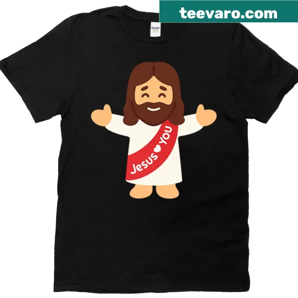 T-shirt featuring a little Jesus figurine illustration