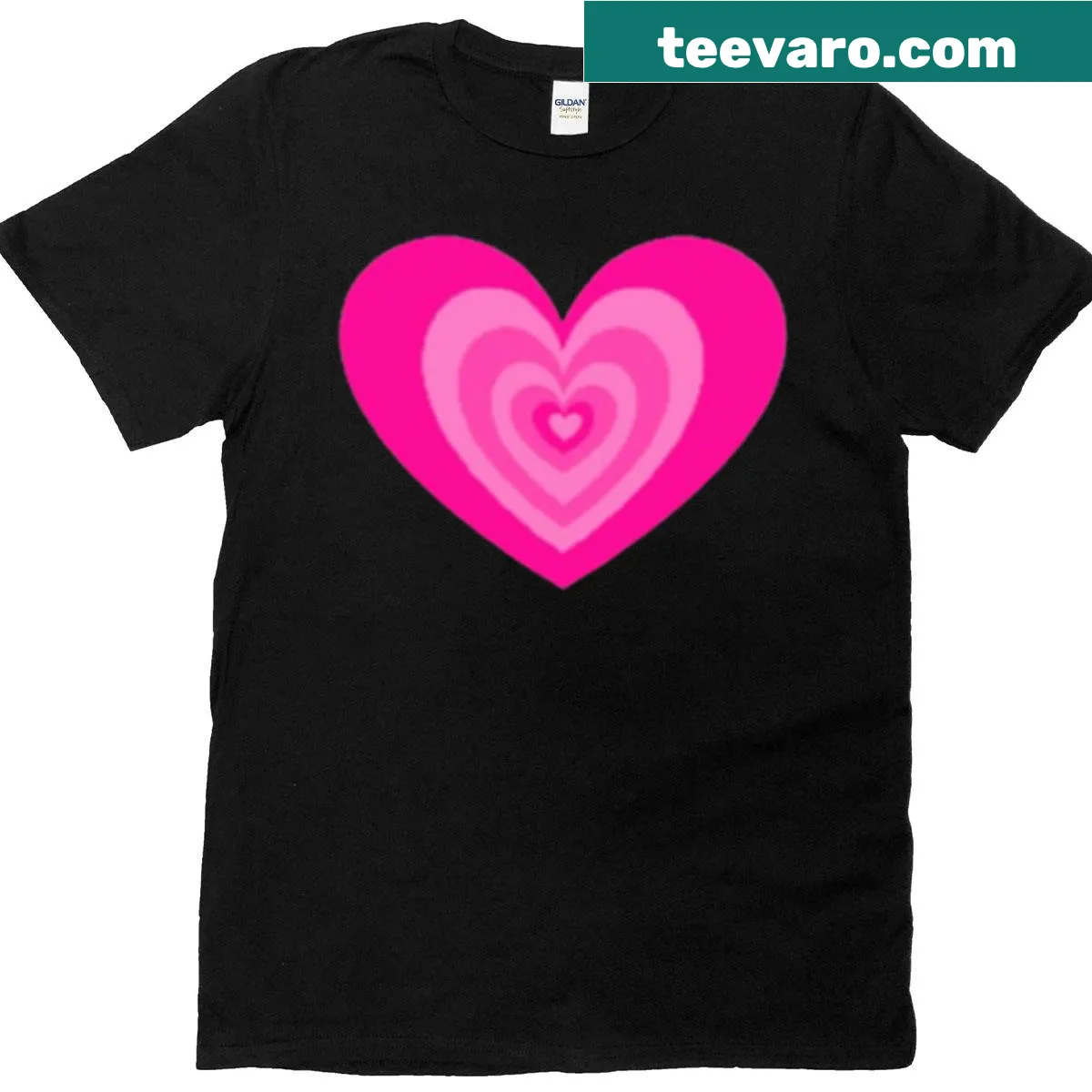 T-shirt featuring a cute pattern of loving hearts — on a men's t-shirt