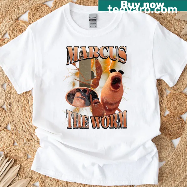 Cartoon worm illustration on a playful T-shirt for fun-loving individuals.
