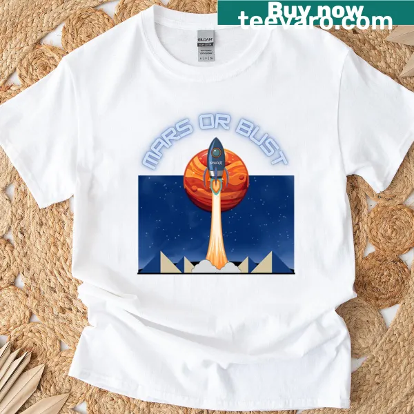 Rocket graphic T-shirt inspired by SpaceX and Mars exploration