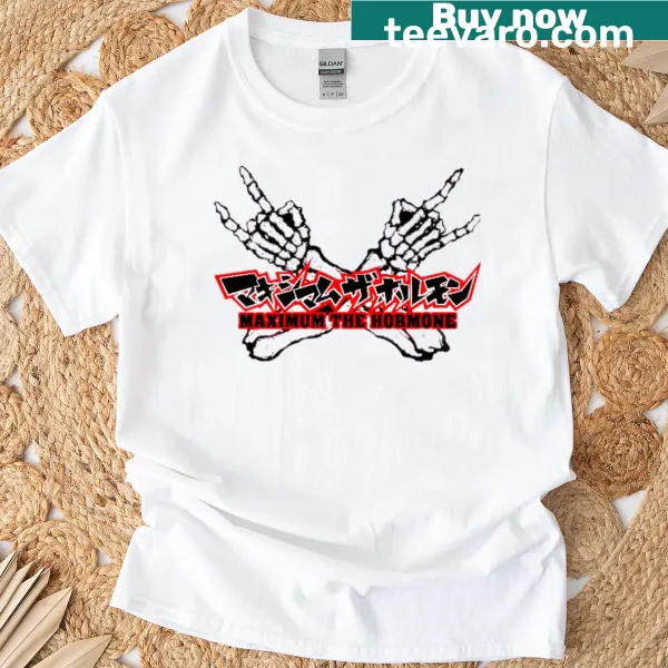 T-shirt featuring Maximum The Hormone metal band design.