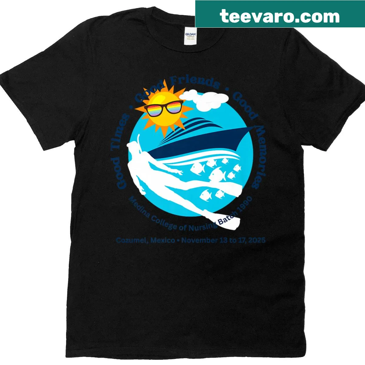 Vintage-style t-shirt with retro 'Musn Batch 1990' text — on a men's t-shirt