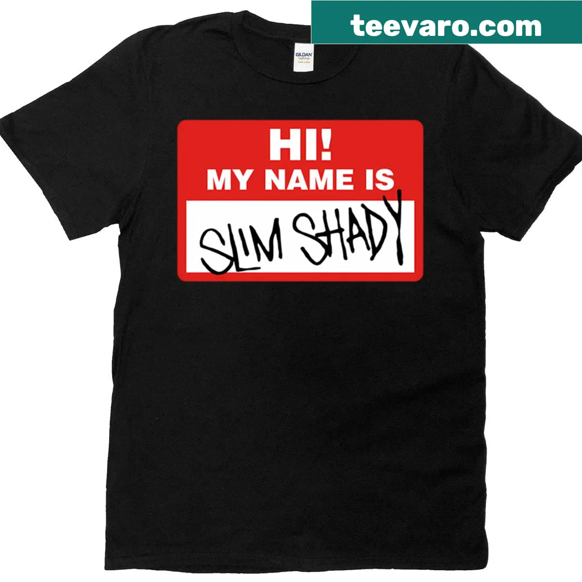 Oversized t-shirt with the phrase 'My Name Is Slim Shady' prominently displayed — on a men's t-shirt