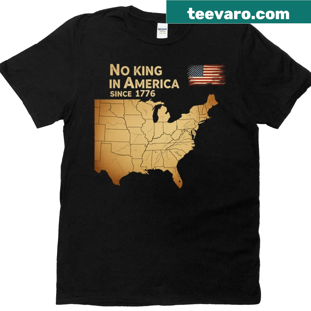 Patriotic t-shirt with text about American democracy — on a men's t-shirt