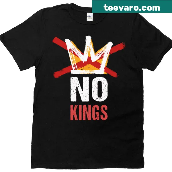 Edgy T-shirt with an anti-Trump message featuring the phrase 'No Kings'