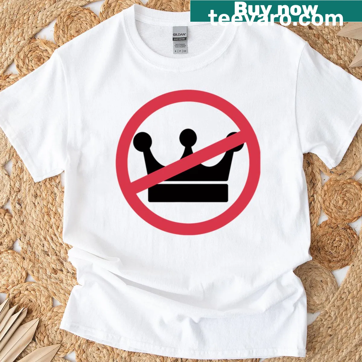 T-shirt with the phrase 'No Kings In America Since 1776' in bold text — on a men's t-shirt