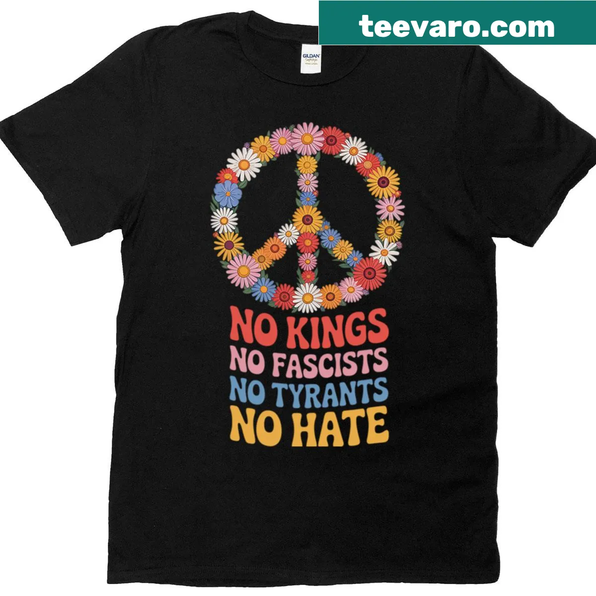 Bold T-shirt featuring powerful phrase against oppression — on a men's t-shirt