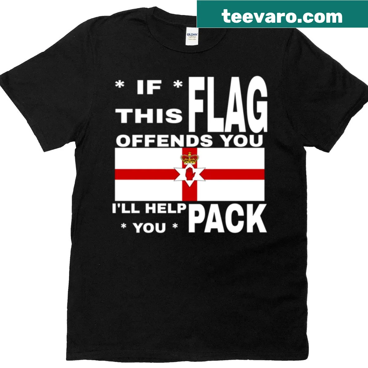 T-shirt featuring Northern Ireland design with Itfoyihyp text — on a men's t-shirt