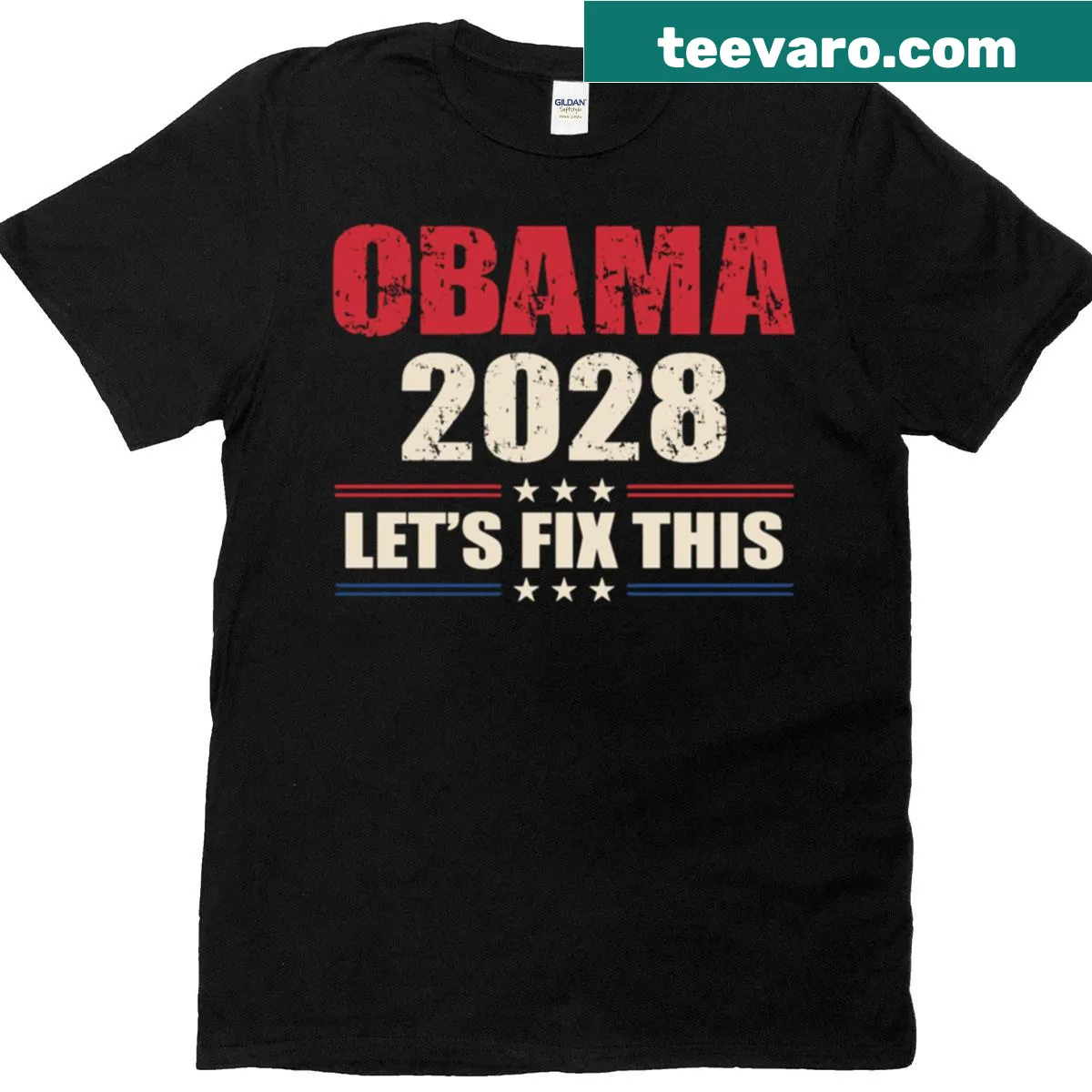 Inspirational shirt featuring a call for hope and change for Obama 2028. — on a men's t-shirt