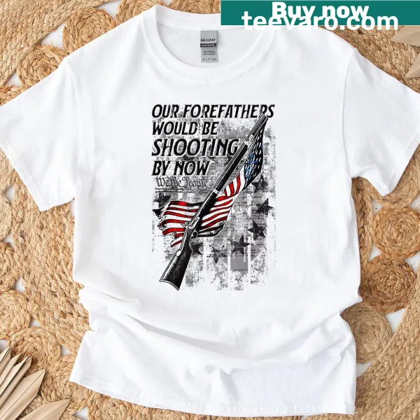 T-shirt featuring USA flag and bold political phrase