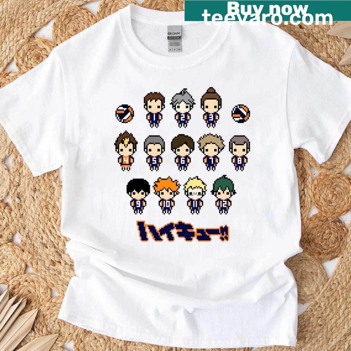 Oversized T-shirt with playful pixel crow graphic — on a men's t-shirt