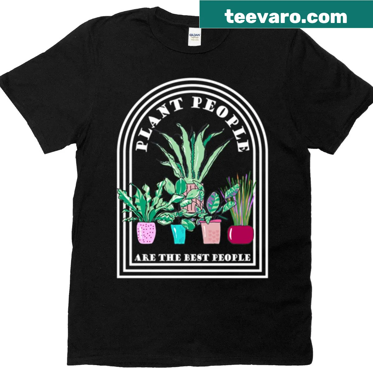T-shirt with a charming design stating 'Plant People Are The Best People' — on a men's t-shirt
