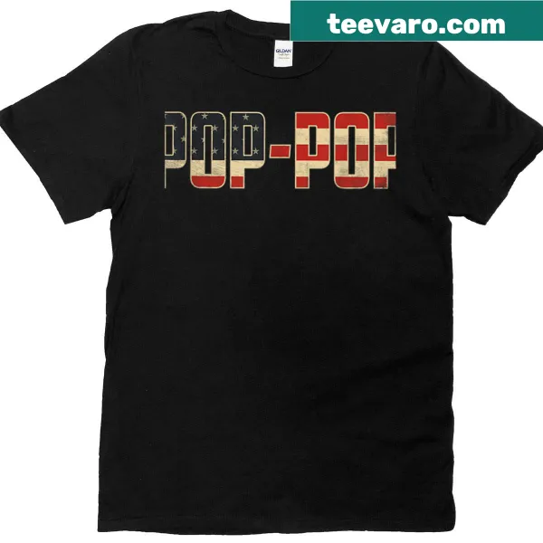 T-shirt featuring American flag and Pop-pop text for Father's Day