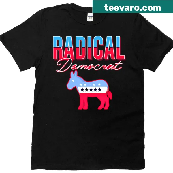 Oversized T-shirt with Radical Democrat slogan, political pride design