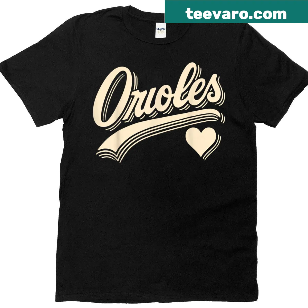 Retro distressed Orioles name T-shirt for baseball fans — on a men's t-shirt