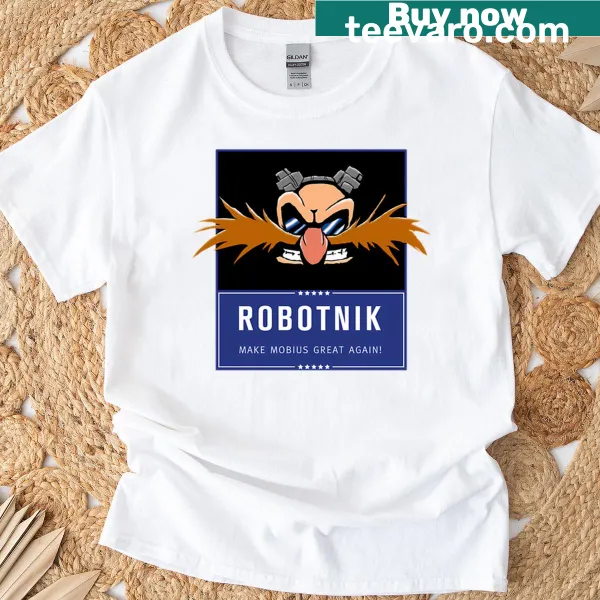 T-shirt featuring 'Robotnik 2016' in bold lettering for gaming fans