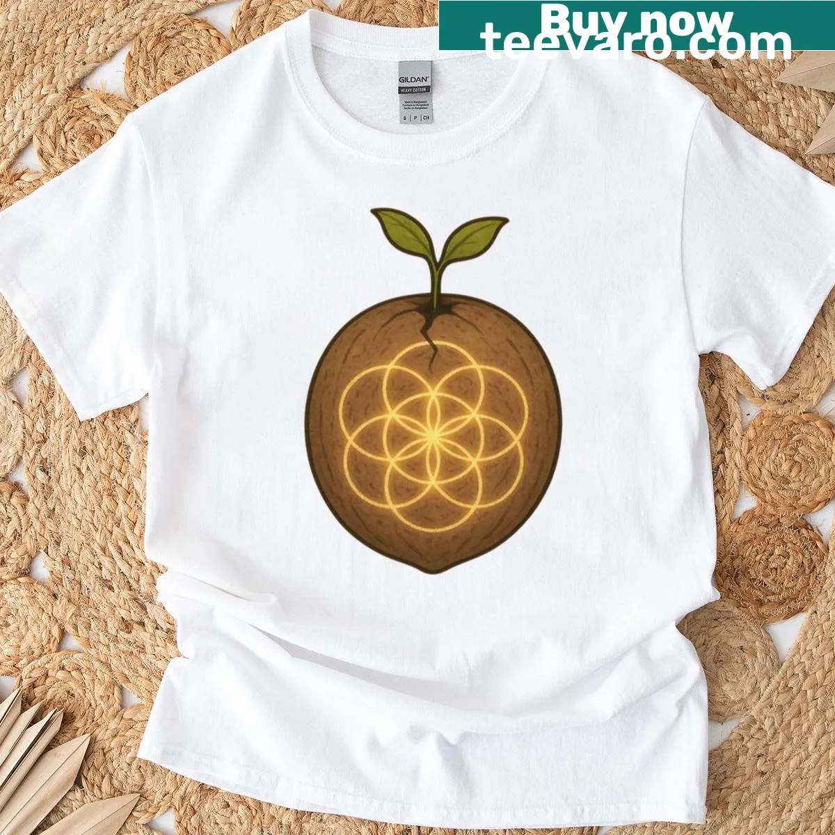 T-shirt featuring the Seed of Life design — on a men's t-shirt