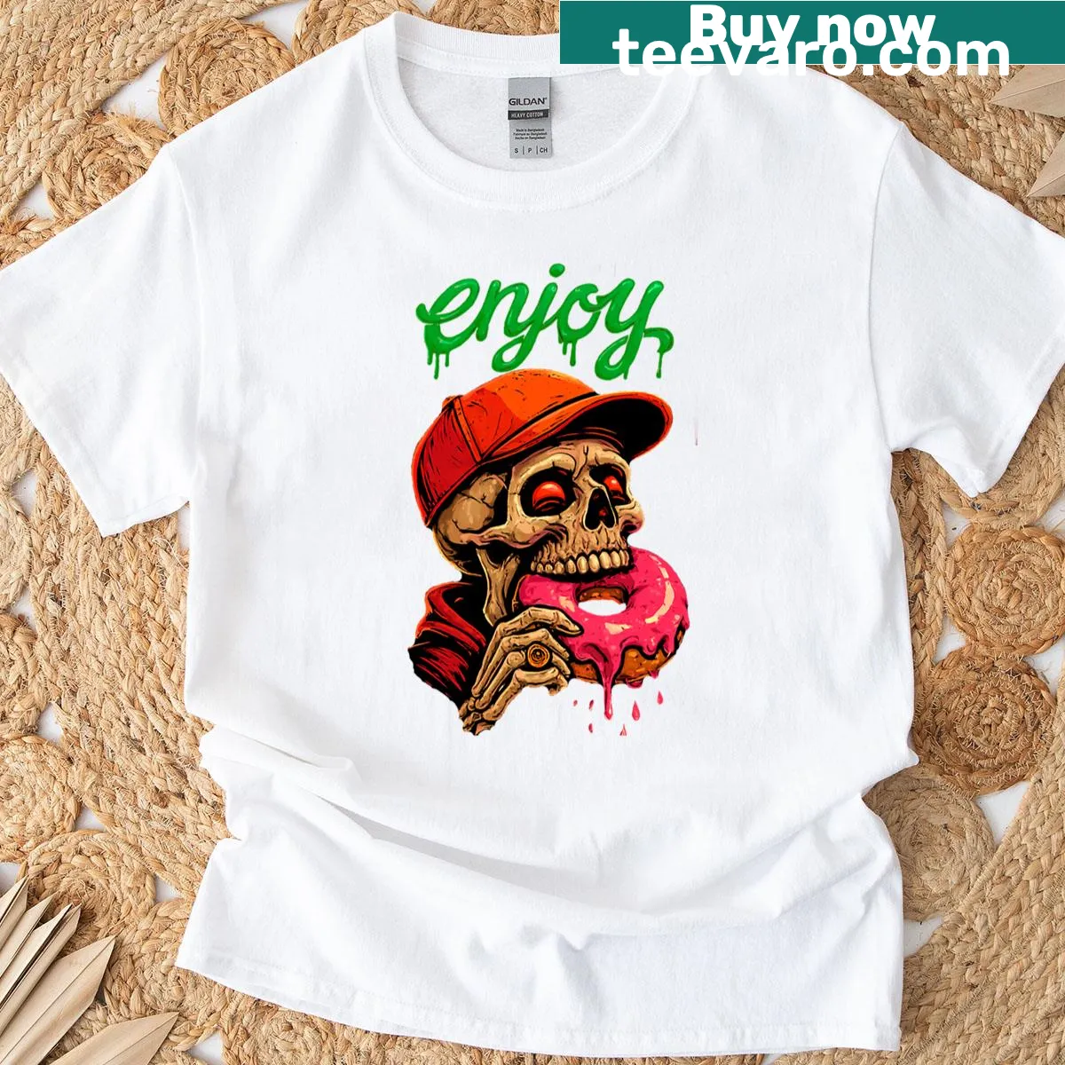 Edgy t-shirt featuring a striking skull illustration. — on a men's t-shirt