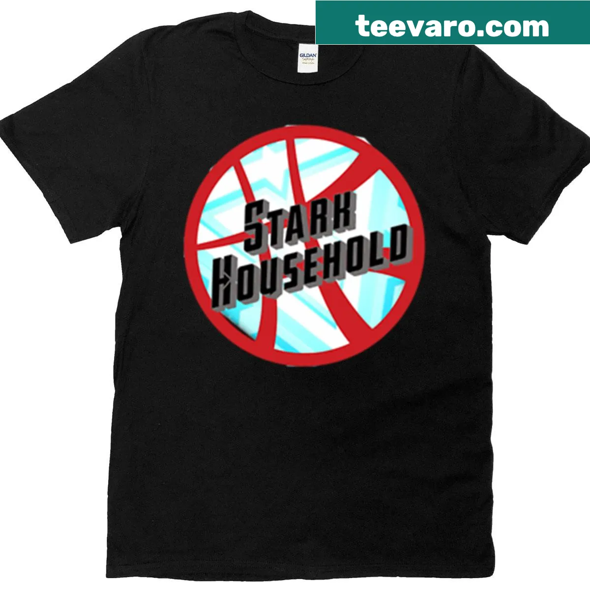 T-shirt representing the Stark household with a family theme — on a men's t-shirt
