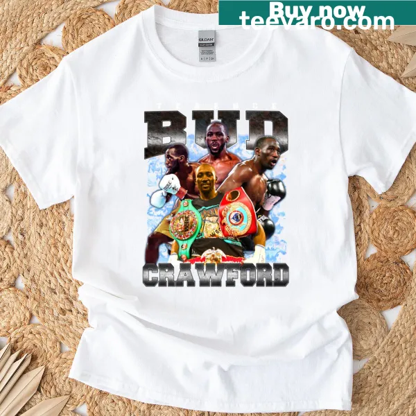 Vintage-style T-shirt celebrating boxer Terence Crawford with a stylized graphic