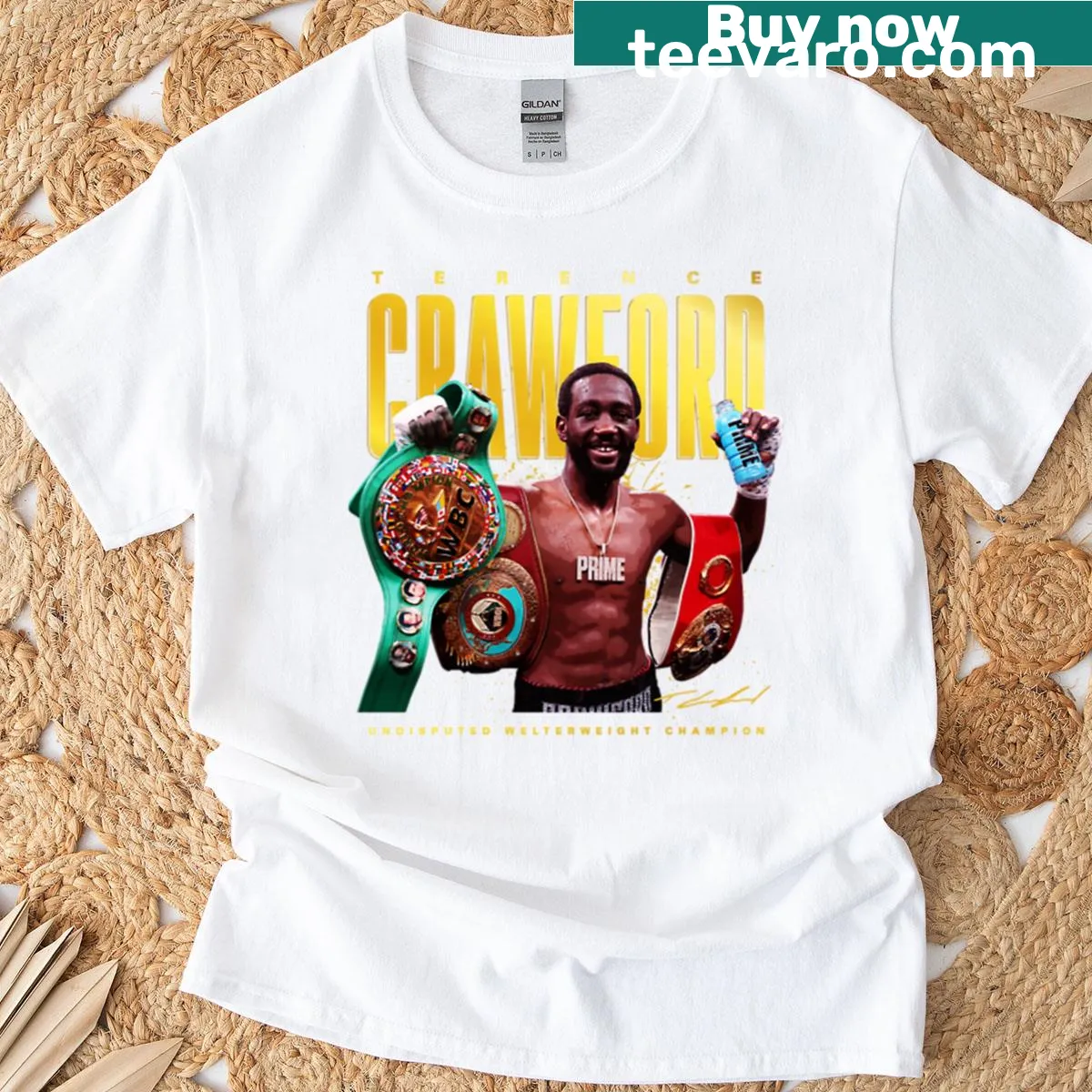 T-shirt celebrating Terence Crawford as the Undisputed Welterweight Champion — on a men's t-shirt