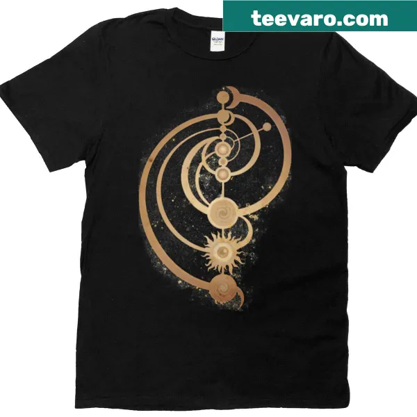 Illustrated t-shirt featuring the Master Time Symbol from The Dark Crystal
