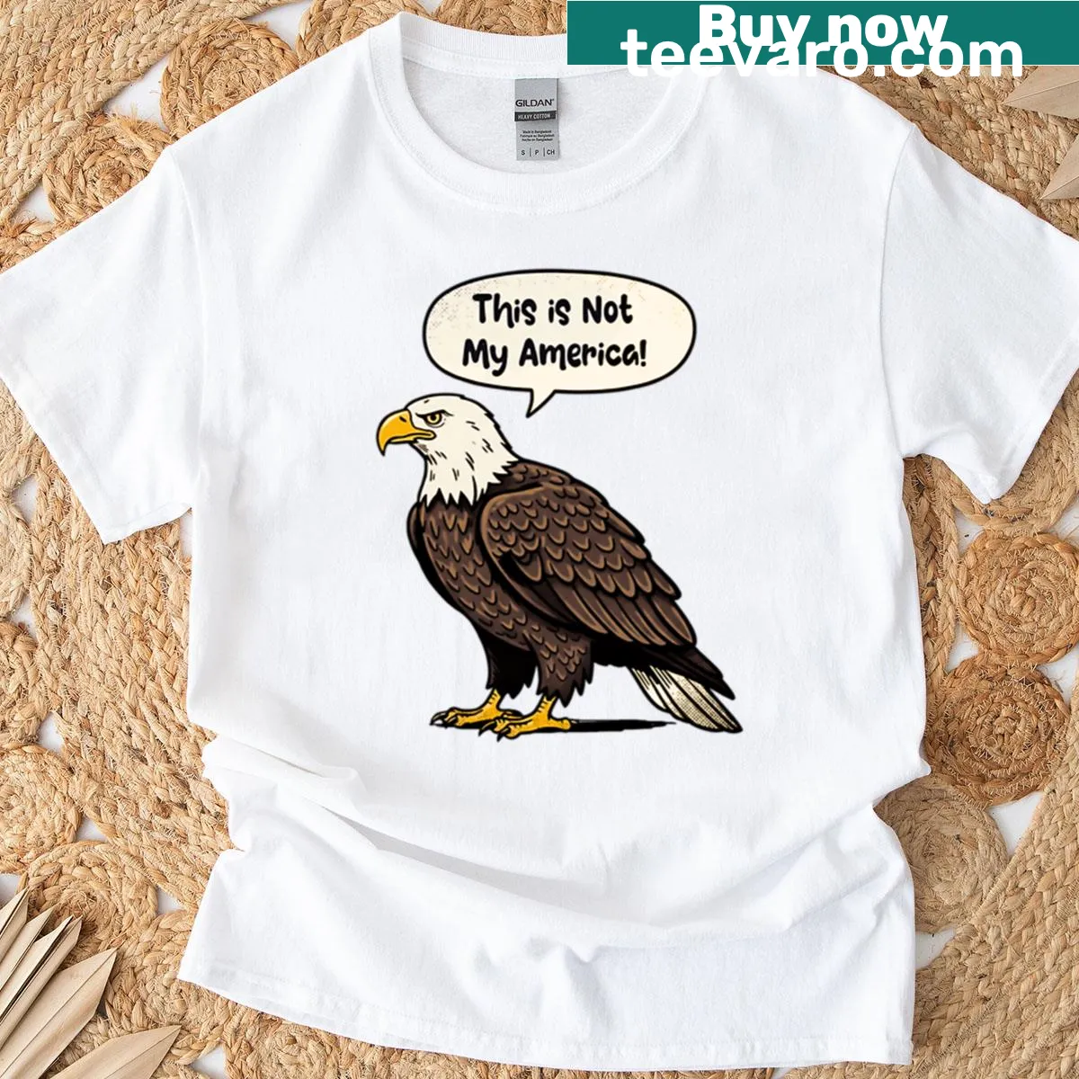 Eagle graphic with the phrase 'This Is Not My America' — on a men's t-shirt