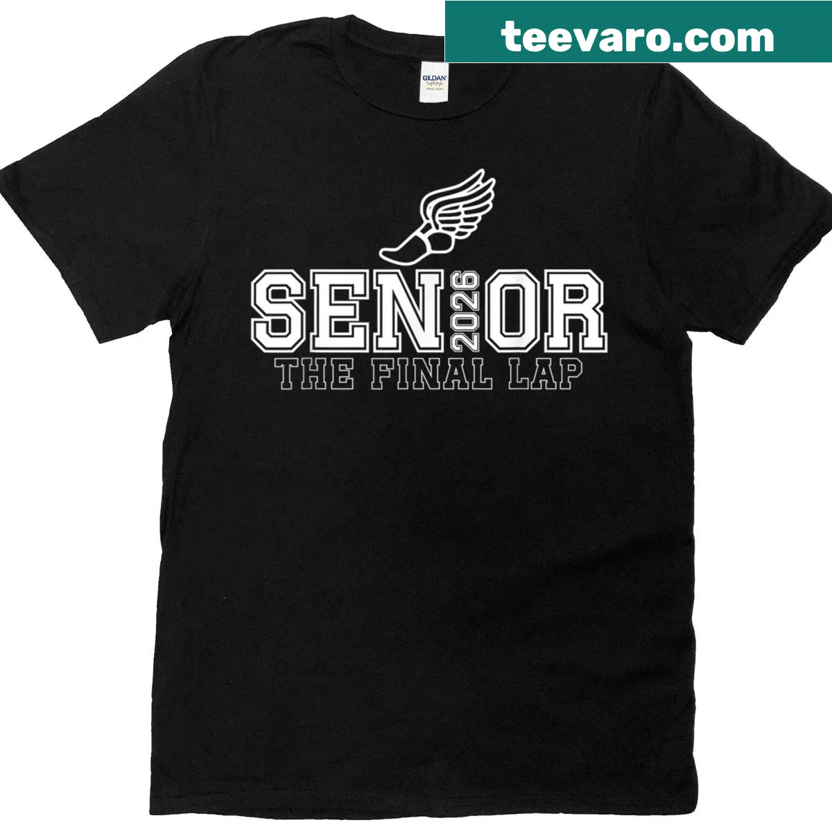 Senior 2026 Track Field T-shirt celebrating graduation — on a men's t-shirt