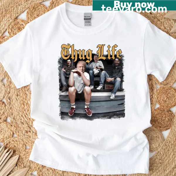 Retro 80s t-shirt featuring Trump 2024 and thug-life graphic