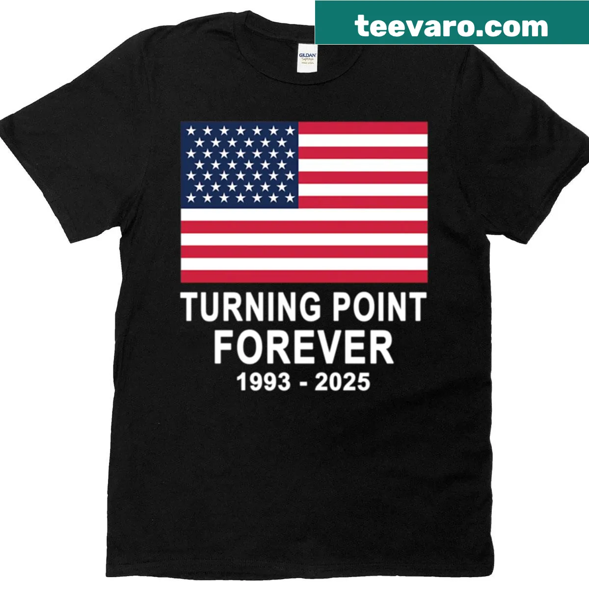 T-shirt celebrating Turning Point movement with text and dates — on a men's t-shirt