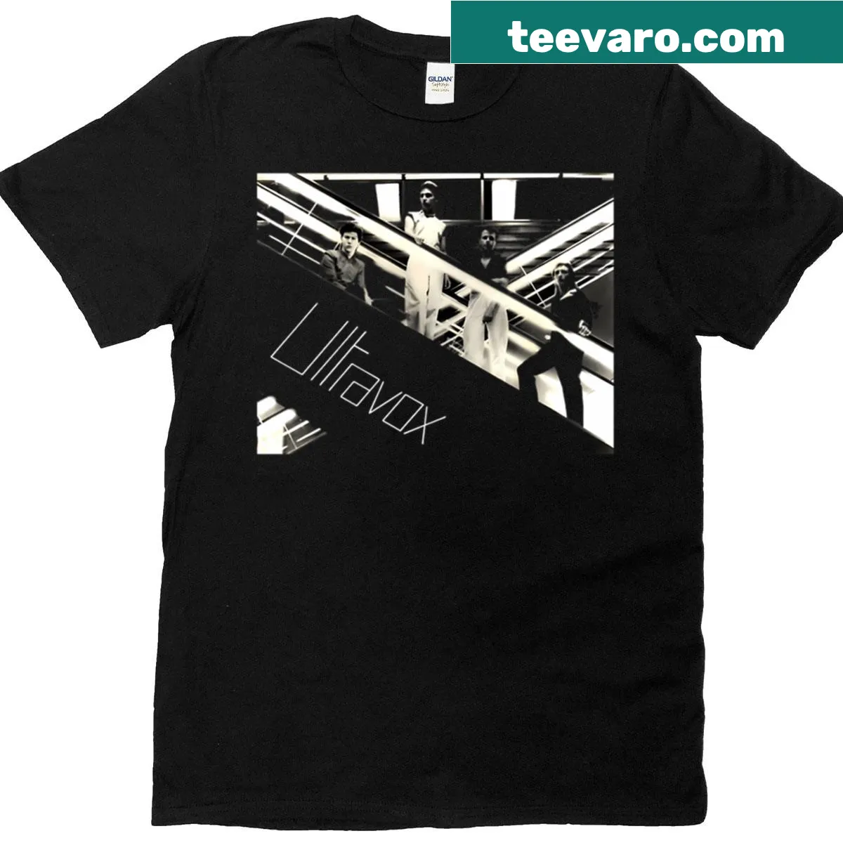 Oversized t-shirt featuring Ultravoxs band design — on a men's t-shirt
