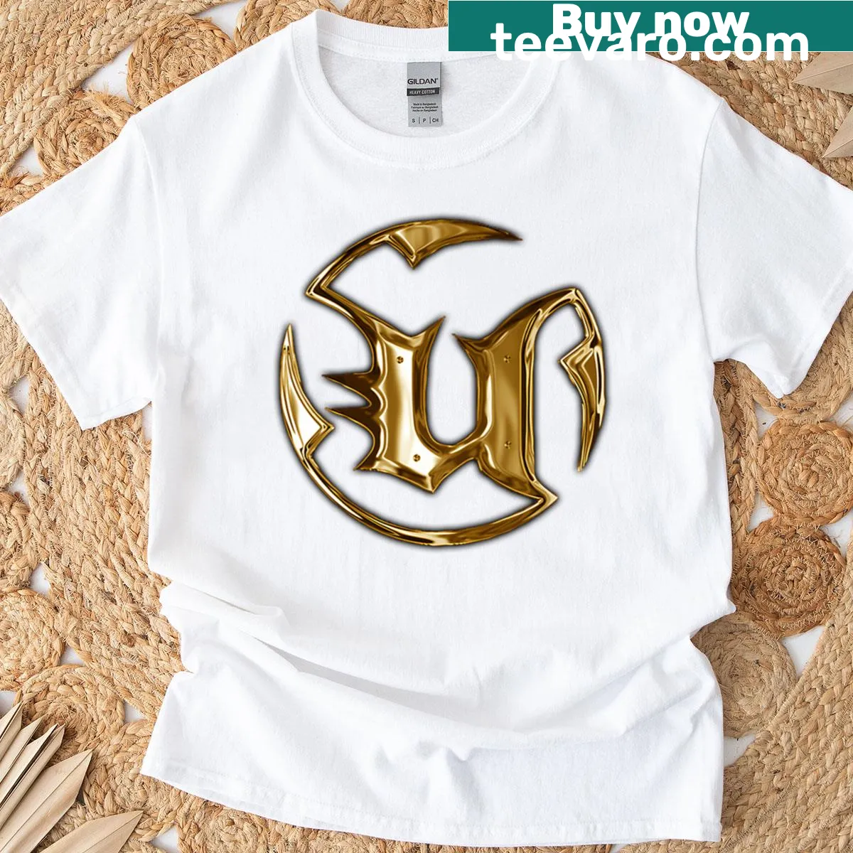 Oversized t-shirt with Unreal Tournament Gold logo — on a men's t-shirt