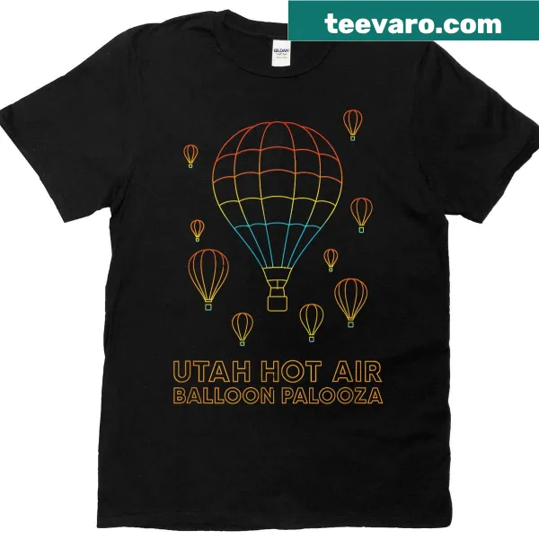 T-shirt featuring colorful hot air balloons for the Utah Hot Air Balloon Palooza