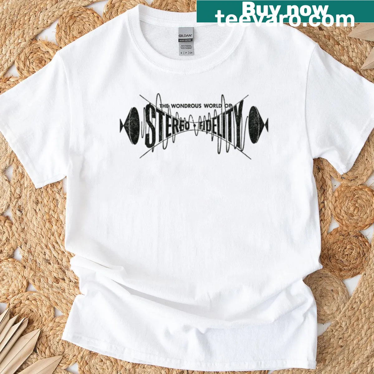Vintage T-shirt celebrating the world of stereo fidelity — on a men's t-shirt