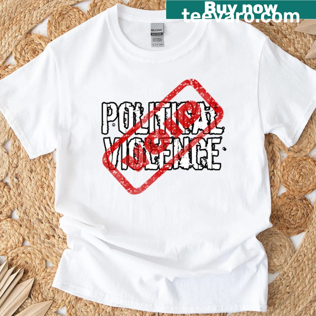 T-shirt with the phrase Void Political Violence — on a men's t-shirt