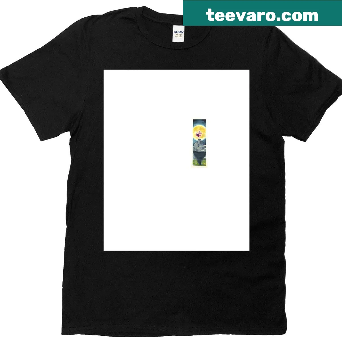 Watercolor graphic T-shirt featuring Waka from Okami — on a men's t-shirt